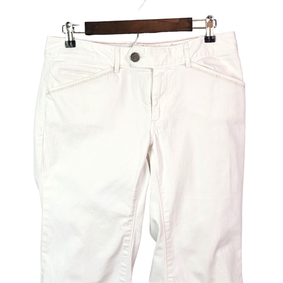 Eddie Bauer White Spring Summer Wide Flair Leg Heavy Denim Feel Jeans 8 - Picture 4 of 15